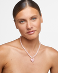 Aurora Rhodochrosite Heart Diamond Necklace