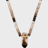 Aurora Smoky Quartz Crystal Charm Necklace