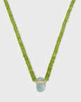 Aurora Peridot Aquamarine Charm Necklace