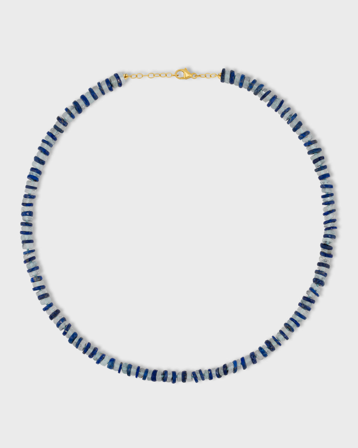 Aurora Aquamarine & Lapis Fancy Cut Necklace