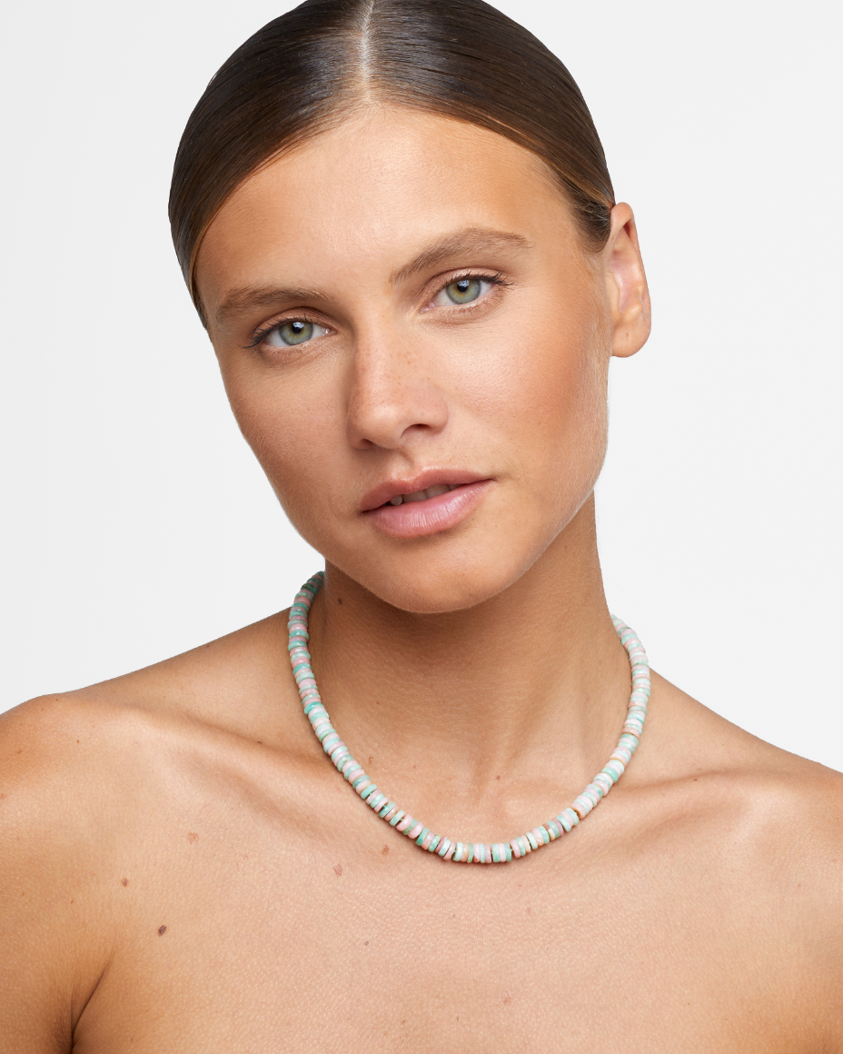 Aurora Amazonite & Opal Fancy Cut Necklace