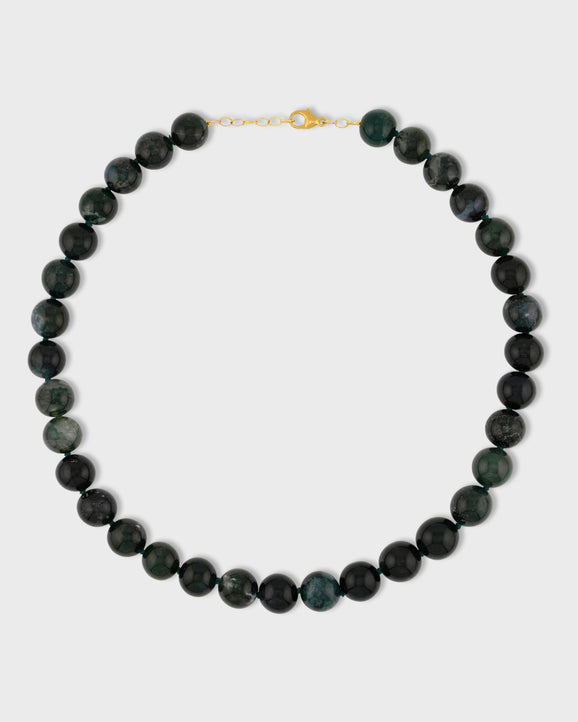 Oracle Moss Agate Crystal Sphere Necklace