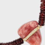 Aurora Garnet Rhodochrosite Diamond Bar Necklace