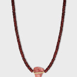 Aurora Garnet Rhodochrosite Diamond Bar Necklace