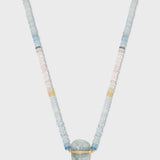 Aurora Morganite Aquamarine Diamond Bar Necklace