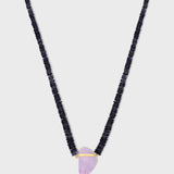 Aurora Iolite Lavender Quartz Gold Bar Necklace