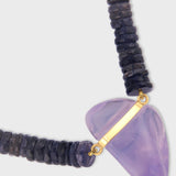 Aurora Iolite Lavender Quartz Gold Bar Necklace