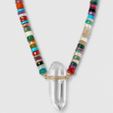 Aurora Rainbow Gemstone Crystal Quartz Diamond Necklace