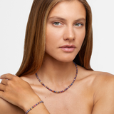 Arizona Dark Rainbow Sapphire Smooth Rondelle Necklace