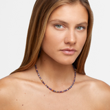 Arizona Dark Rainbow Sapphire Smooth Rondelle Necklace