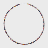 Arizona Dark Rainbow Sapphire Smooth Rondelle Necklace