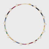 Arizona Dark Rainbow Sapphire Pearl Necklace