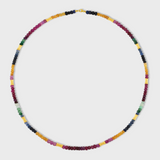 Arizona Jumbo Dark Rainbow Sapphire Gold Bead Necklace