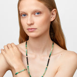 Arizona Jumbo Emerald Gold Bead Necklace