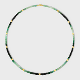 Arizona Jumbo Emerald Gold Bead Necklace