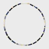 Arizona Jumbo Blue Sapphire Gold Bead Necklace