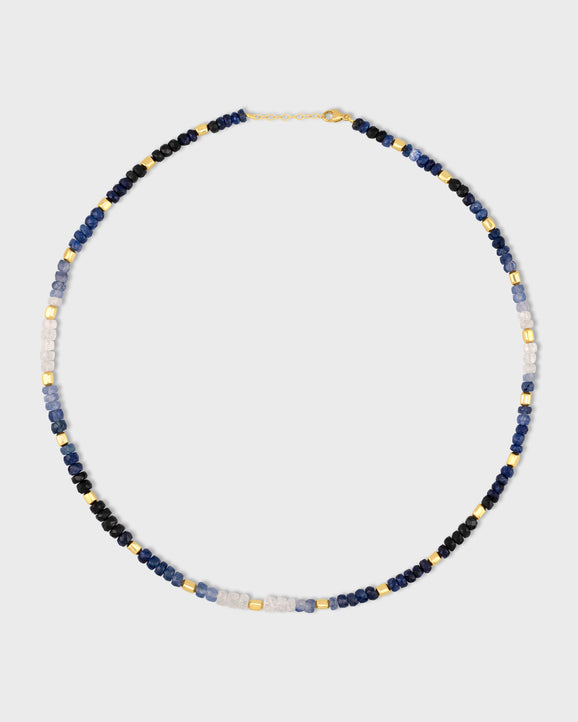 Arizona Jumbo Sapphire Gold Bead Necklace
