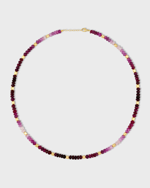Arizona Jumbo Ruby Gold Bead Necklace
