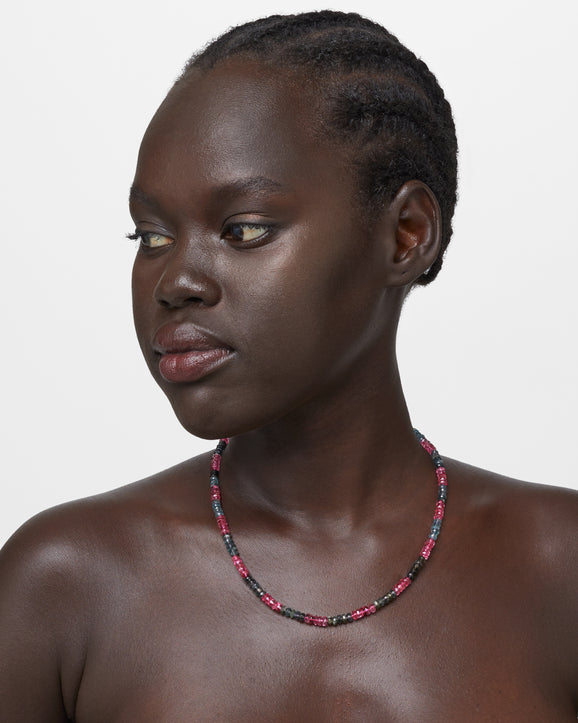 Arizona Kyanite & Pink Topaz Stripe Necklace