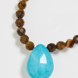 Arizona Tigers Eye Turquoise Tear Drop Necklace