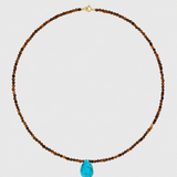Arizona Tigers Eye Turquoise Raindrop Necklace