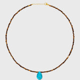 Arizona Tigers Eye Turquoise Raindrop Necklace