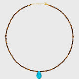 Arizona Tigers Eye Turquoise Tear Drop Necklace