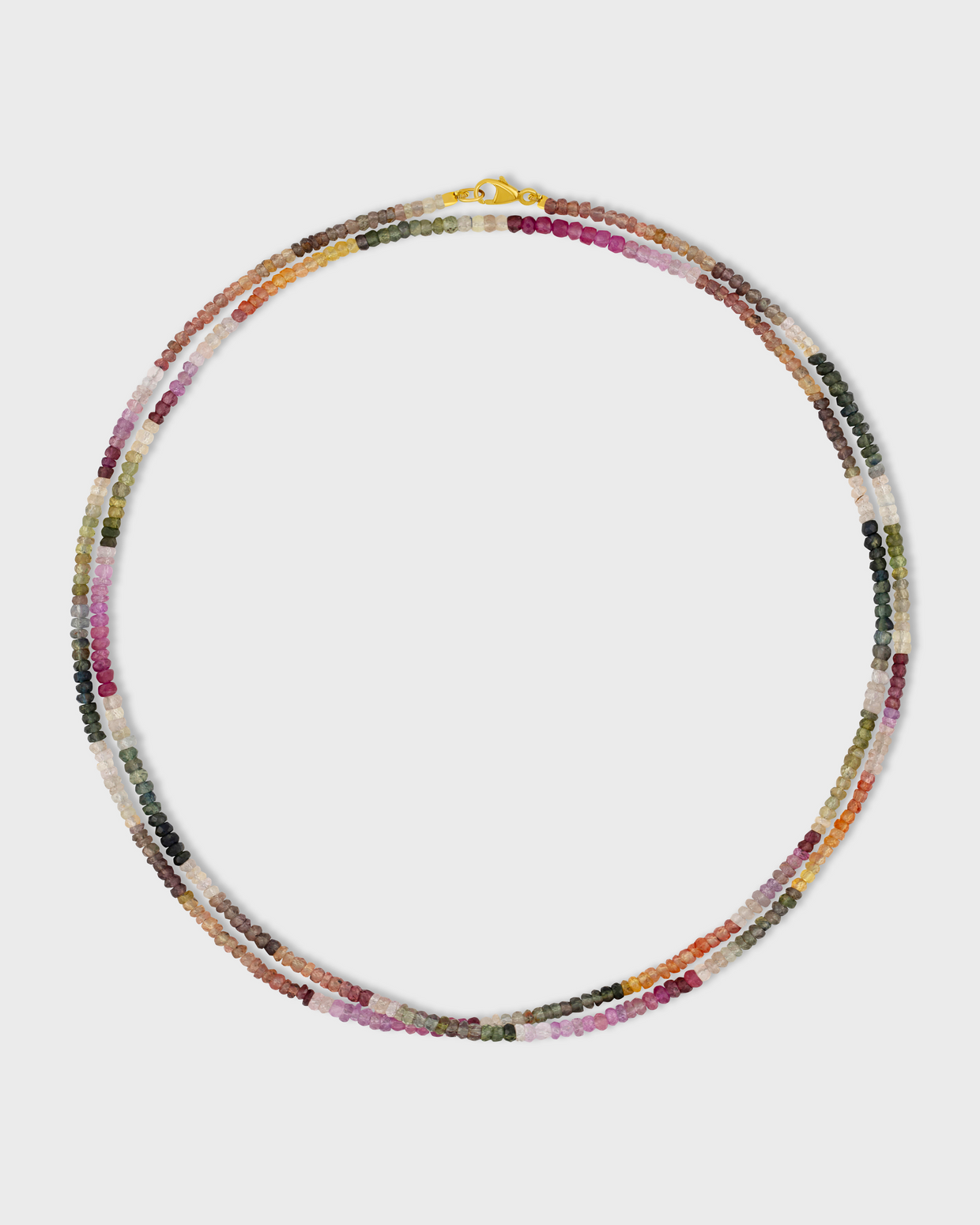 Arizona Light Rainbow Sapphire Double Long Necklace