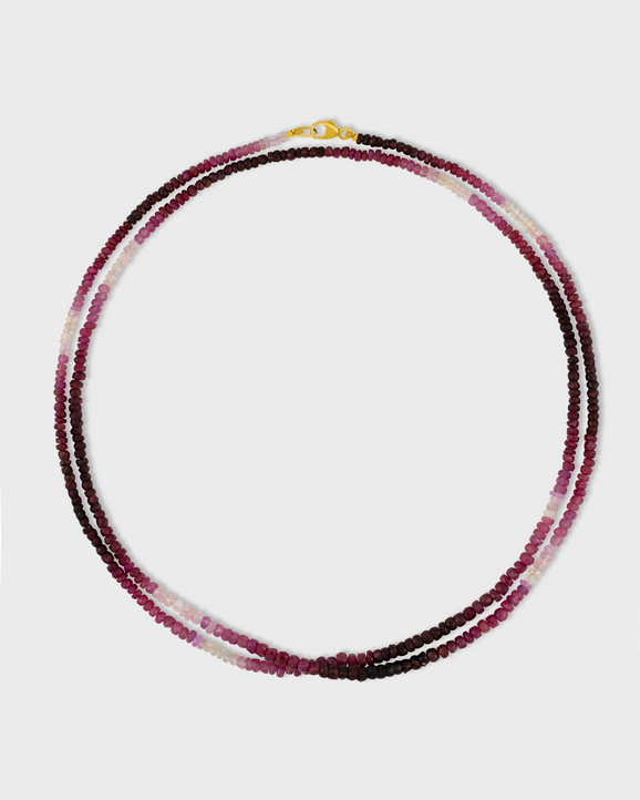 Men's Arizona Ombre Ruby Sapphire Double Strand Necklace
