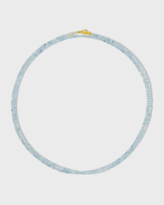 Arizona Aquamarine Cubist Double Long Necklace