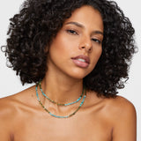 Green & Blue Apatite Double Long Necklace