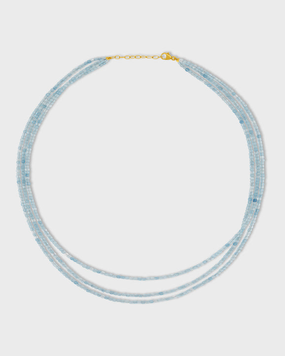 Arizona Aquamarine Triple Layer Necklace