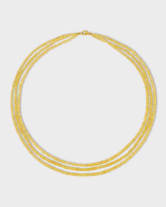 Arizona Yellow Sapphire Triple Layer Necklace