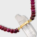 Arizona Dark Rainbow Sapphire Crystal Quartz Necklace