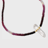 Arizona Ombre Ruby Crystal Quartz Necklace