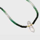 Arizona Ombre Emerald Crystal Quartz Necklace