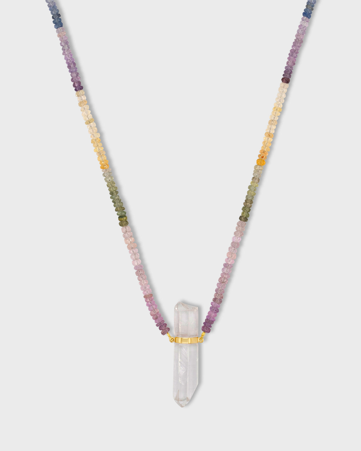 Arizona Pastel Sapphire Crystal Quartz Charm Necklace