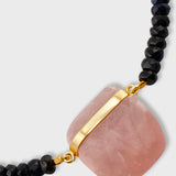 Arizona Ombre Blue Sapphire Rose Quartz Crystal Necklace