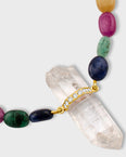 Arizona Rainbow Sapphire Candy Diamond Crystal Quartz Necklace