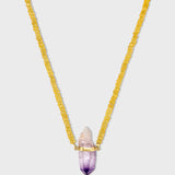 Arizona Yellow Sapphire Veracruz Amethyst Crystal Necklace