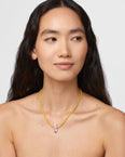 Arizona Yellow Sapphire Veracruz Amethyst Crystal Necklace