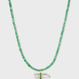 Arizona Crystal Quartz Emerald Bar Charm Necklace