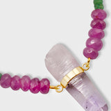 Arizona Pink Sapphire And Emerald Veracruz Amethyst Necklace