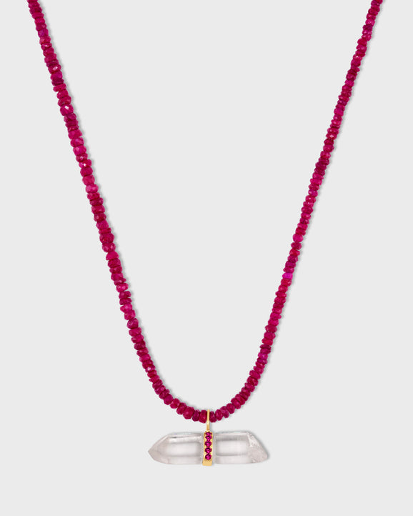 Arizona Ruby Crystal Quartz Charm Necklace