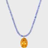 Arizona Citrine Gemstone Tanzanite Necklace