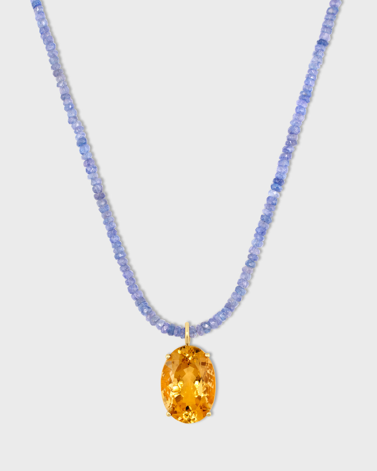 Arizona Citrine Gemstone Tanzanite Necklace