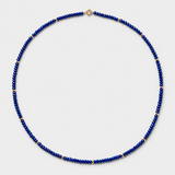 Arizona Lapis Mini Gold Bead Necklace