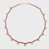 Arizona Pink Sapphire Peridot Gem Drop Necklace