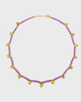 Arizona Pink Sapphire Peridot Drops Necklace