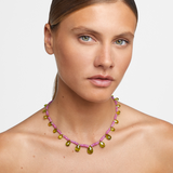 Arizona Pink Sapphire Peridot Gem Drop Necklace